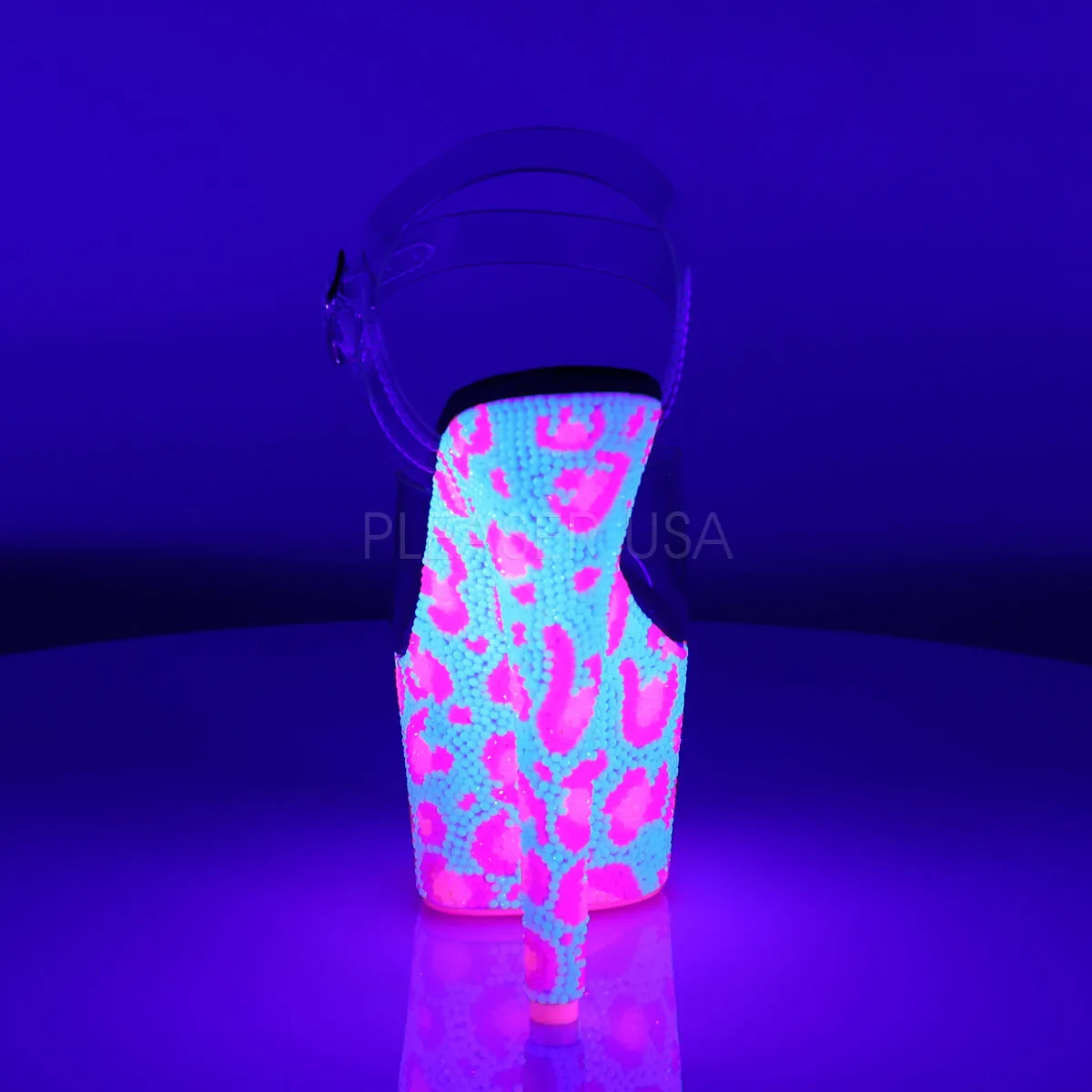 BEJEWELED-708UVLP  Clear/Neon White-Neon Hot Pink