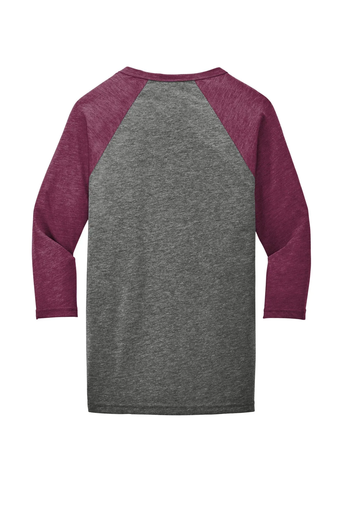 BELLA CANVAS  Unisex 3/4-Sleeve Baseball Tee. BC3200 Grey/ Maroon Triblend