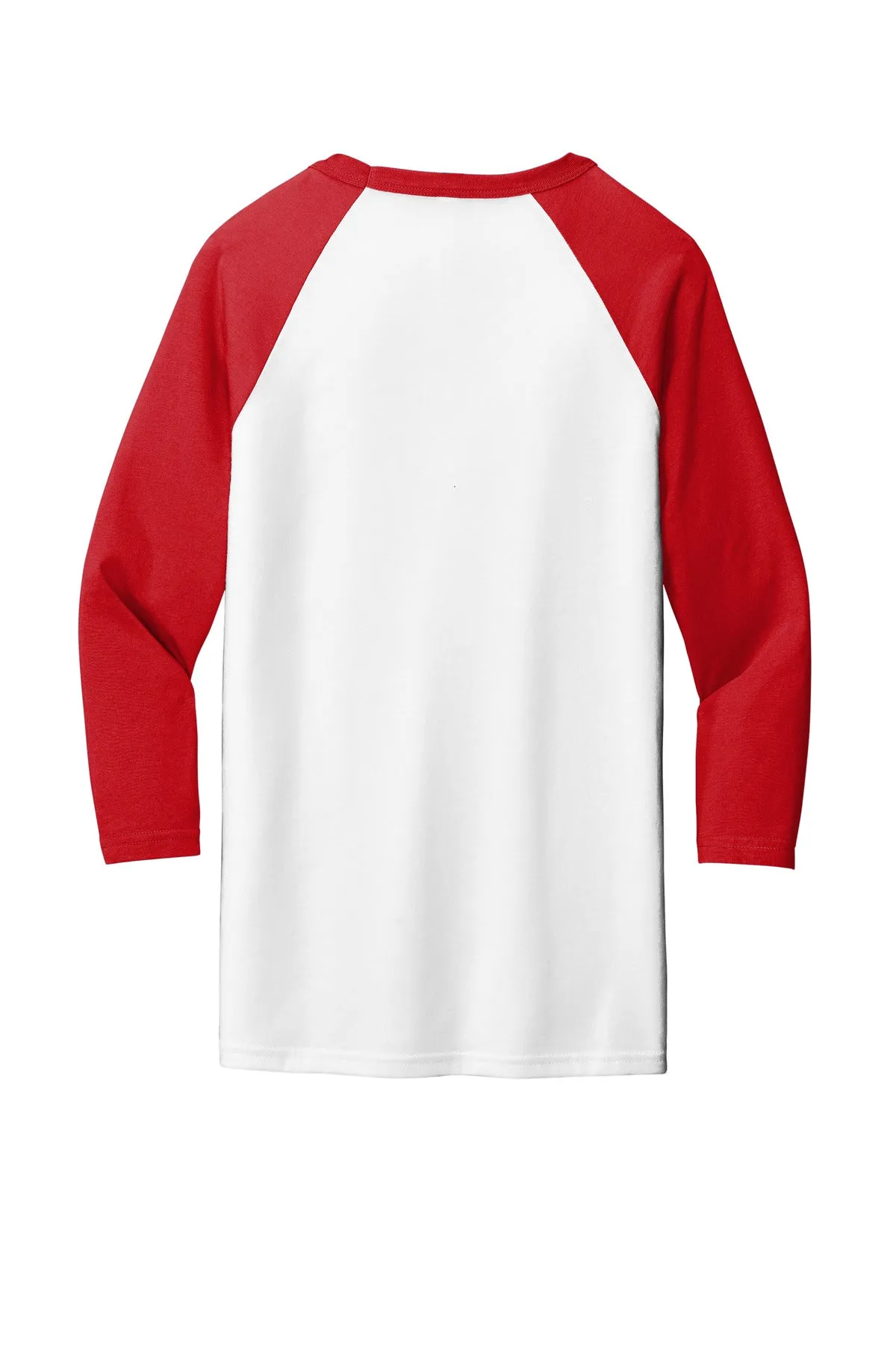 BELLA CANVAS  Unisex 3/4-Sleeve Baseball Tee. BC3200 White/ Red