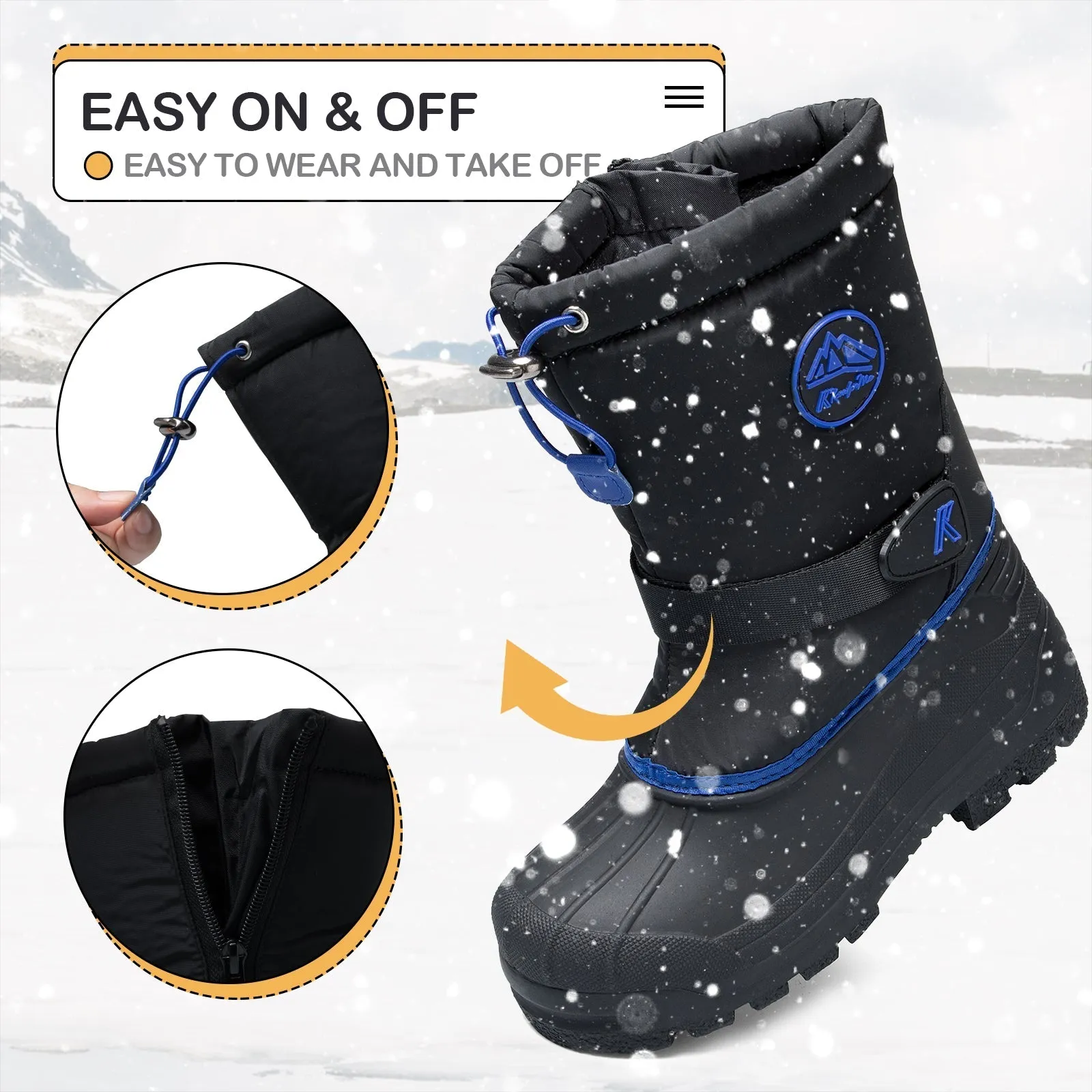Black Mountain Icons Warm Waterproof Snow Boots