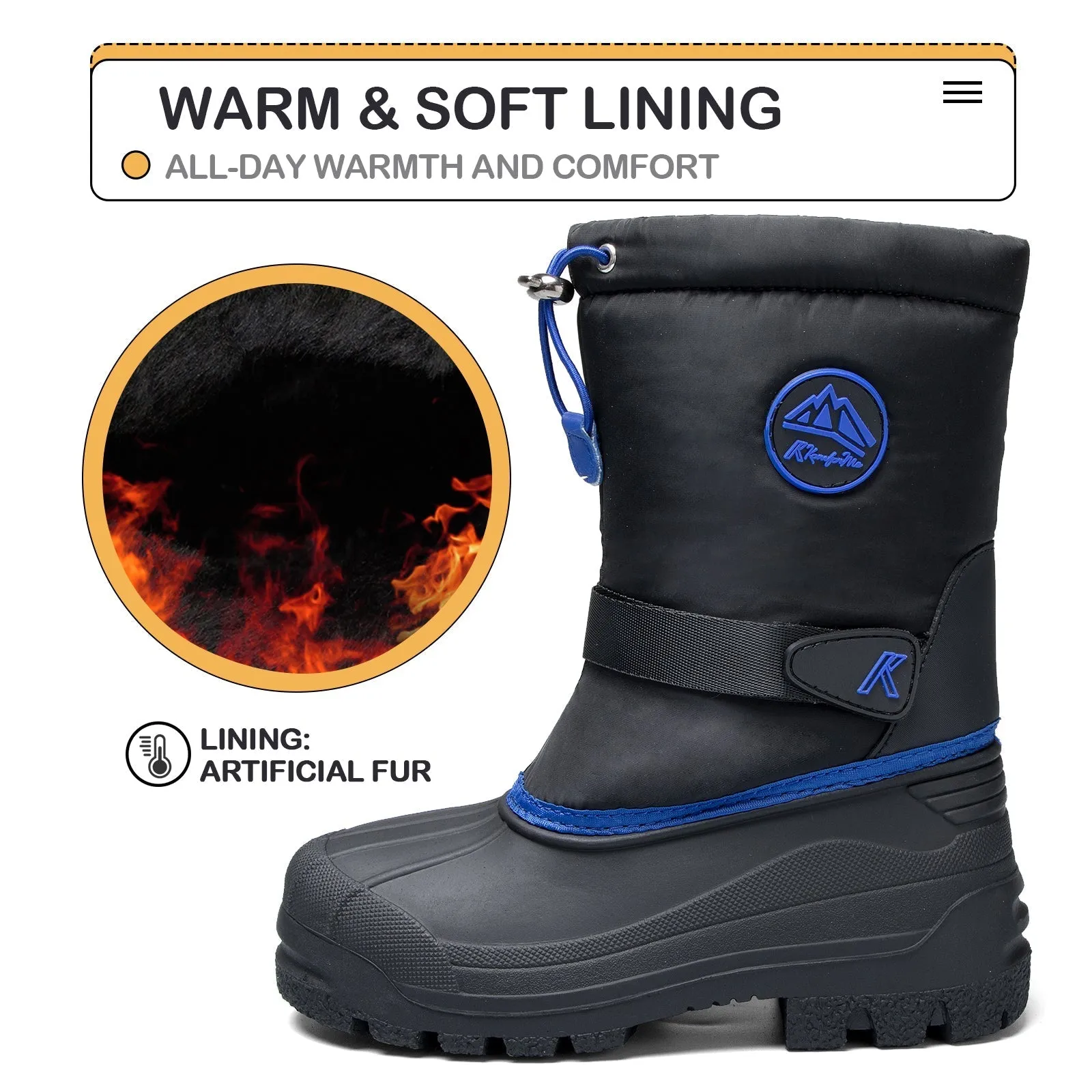 Black Mountain Icons Warm Waterproof Snow Boots