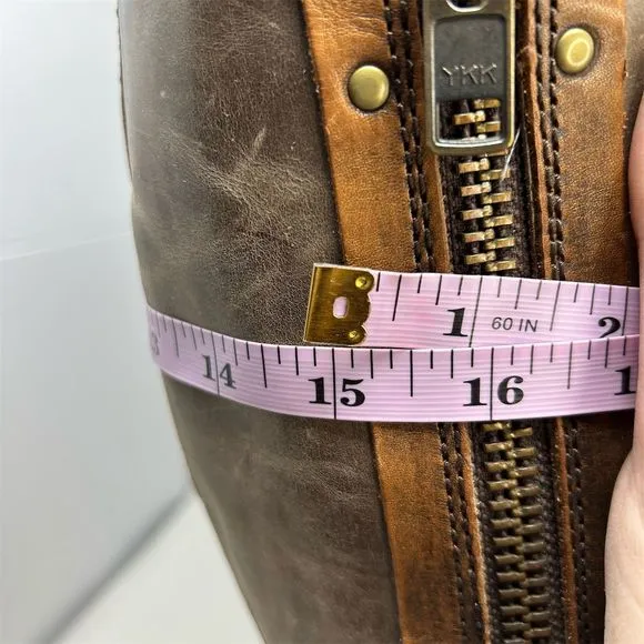 Born Knee High Two Tone Brown Leather Riding Boots Size 6.5 Outside Zipper