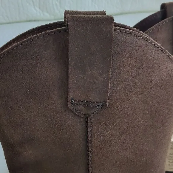 BORN Women’s Brown Suede Leather Mid Calf Pull On Boots NWT