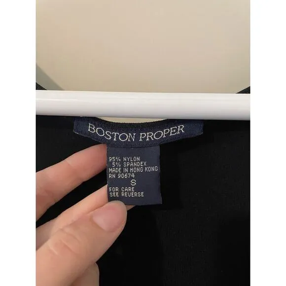 Boston Proper Black V-Neck Strap Dress