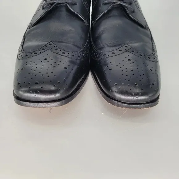 Bostonian mens wingtip brogue Oxford black dress shoes size 10
