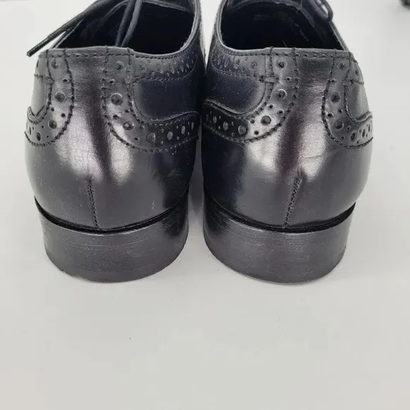 Bostonian mens wingtip brogue Oxford black dress shoes size 10