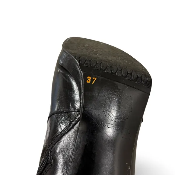 Boucherel Columbian Artisan Croc-Embossed Leather Knee-High Boots Women’s Size 6