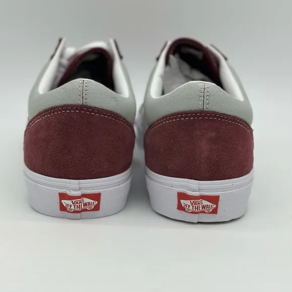 Burgundy and Gray Sneakers