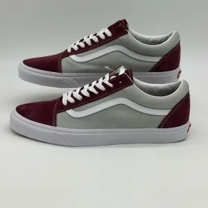 Burgundy and Gray Sneakers