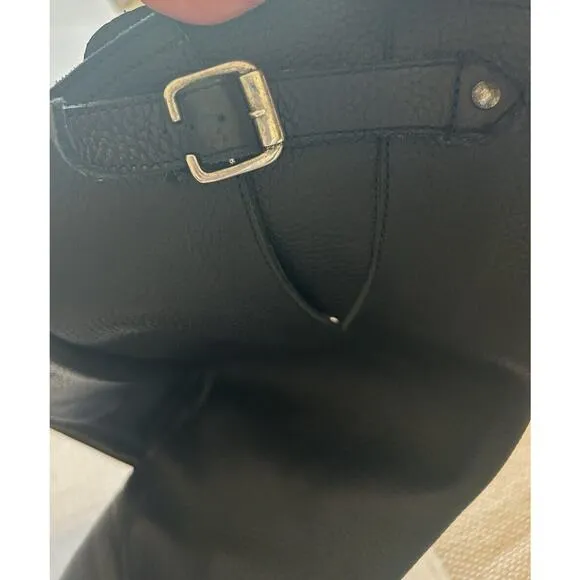 Caboras Women’s 7.5 Black Leather Boots Tall Buckle Motorcycle Riding Zip Up‎