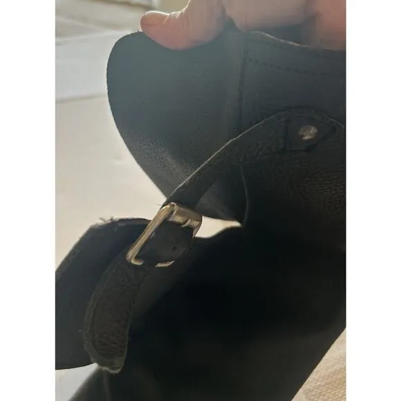 Caboras Women’s 7.5 Black Leather Boots Tall Buckle Motorcycle Riding Zip Up‎
