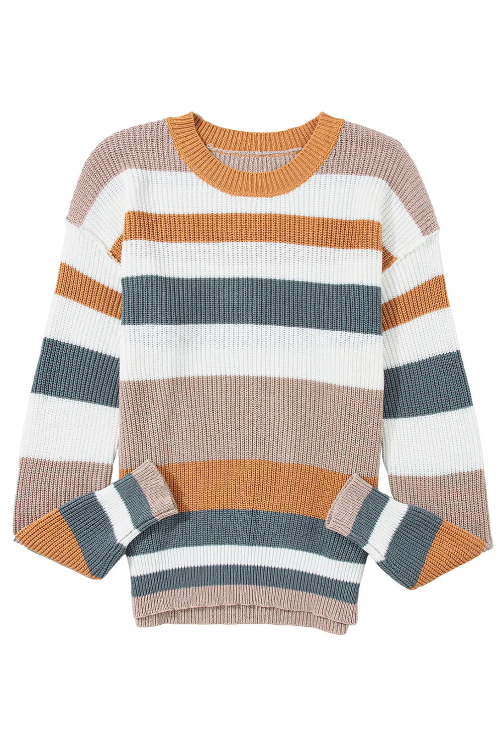 Camel Colorblock Knit Sweater