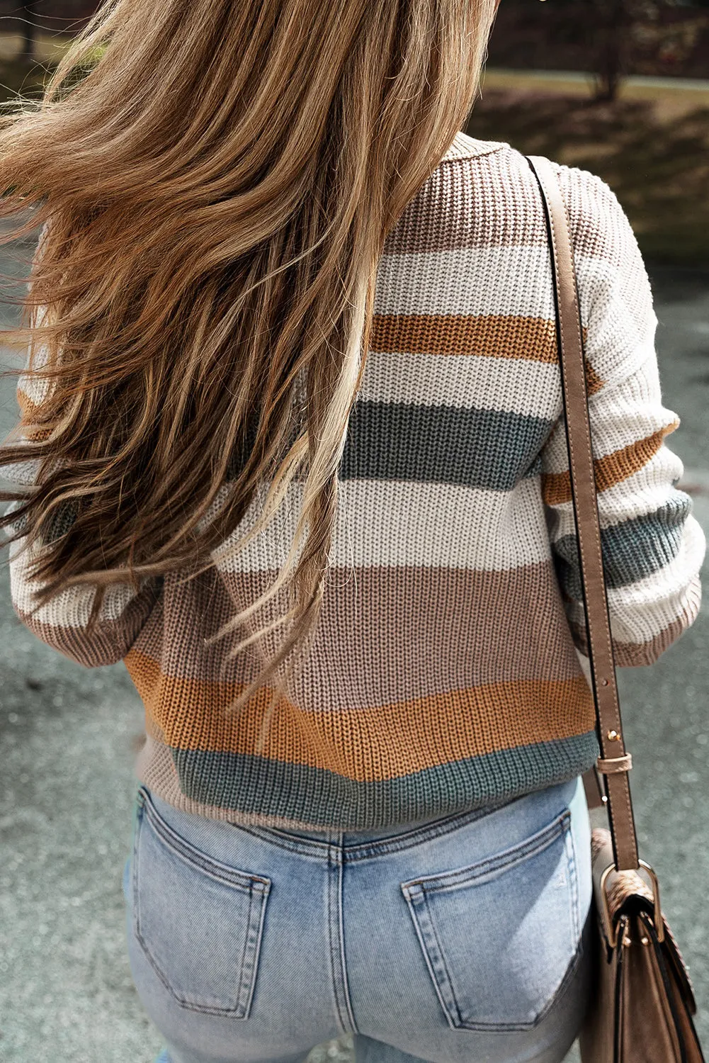 Camel Colorblock Knit Sweater