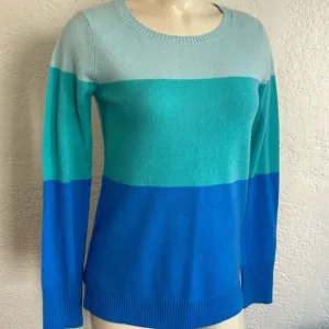 C&amp;C California Colorblock 100% 2 ply Cashmere Sweater SZ SMALL/P