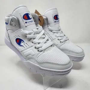 Champion Basketball Shoes Sneakers Mens 9 White 3 on 3 Logo Hi Top Sneakers