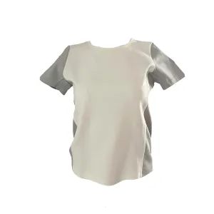 Chanel White Colorblock Logo Short Sleeve Shirt