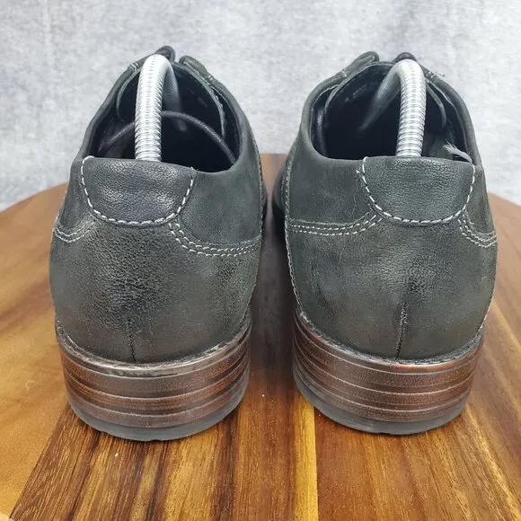 Clarks Oxfords Men's 9.5 M Black Leather Lace Up Casual Wingtip Dress Shoes