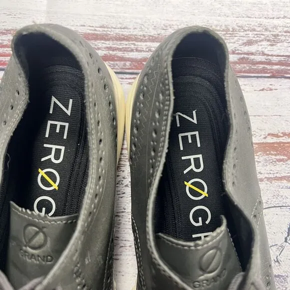 Cold Haan Zerogrand C33490 Wingtip Gray Leather Oxfords, Men’s Size 10