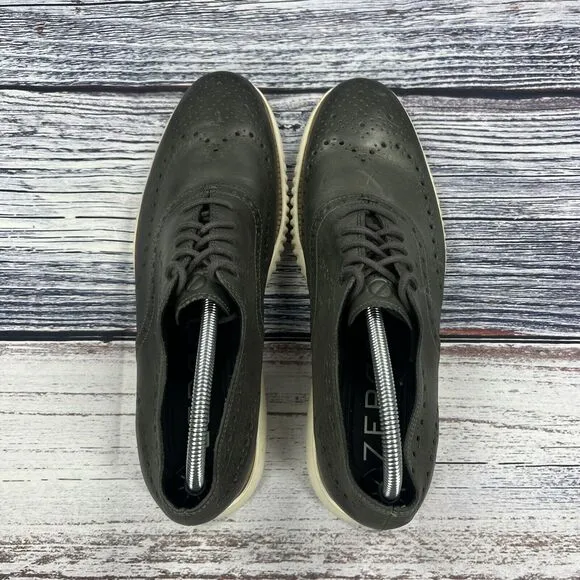 Cold Haan Zerogrand C33490 Wingtip Gray Leather Oxfords, Men’s Size 10