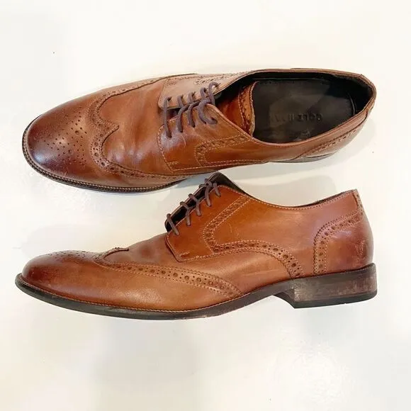 Cole Haan C24116 Brown Leather Benton Wingtip Oxford Dress Shoe 11