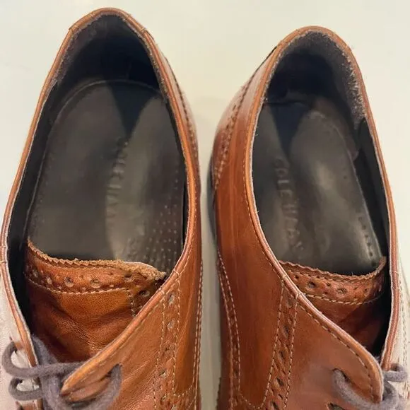Cole Haan C24116 Brown Leather Benton Wingtip Oxford Dress Shoe 11