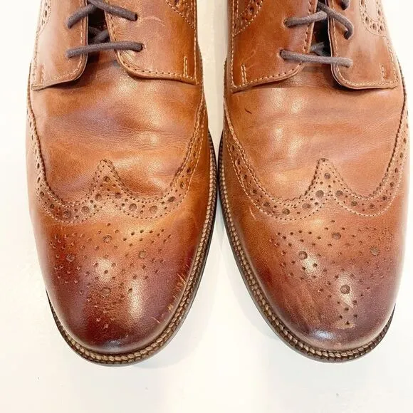 Cole Haan C24116 Brown Leather Benton Wingtip Oxford Dress Shoe 11