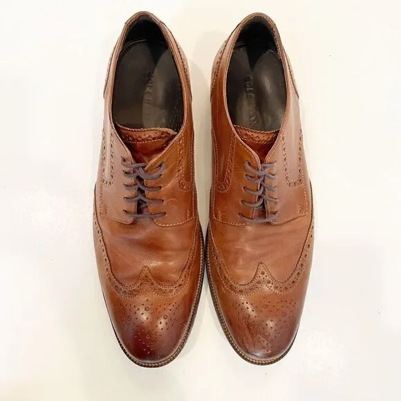 Cole Haan C24116 Brown Leather Benton Wingtip Oxford Dress Shoe 11