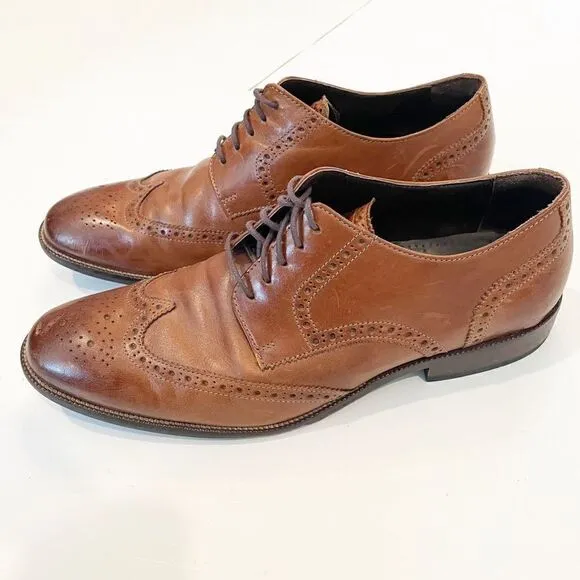 Cole Haan C24116 Brown Leather Benton Wingtip Oxford Dress Shoe 11
