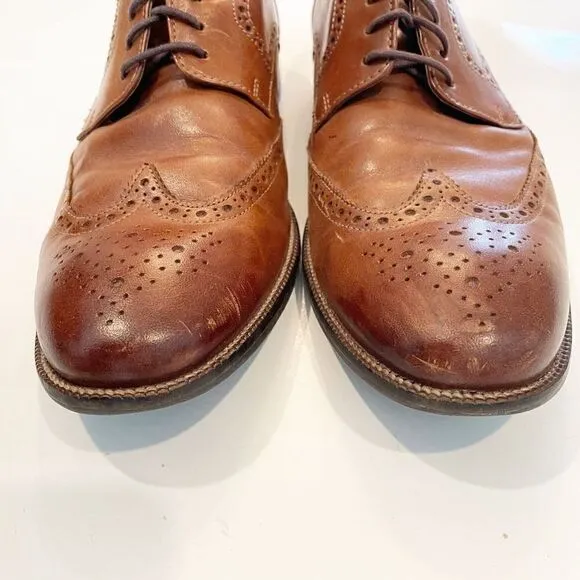 Cole Haan C24116 Brown Leather Benton Wingtip Oxford Dress Shoe 11