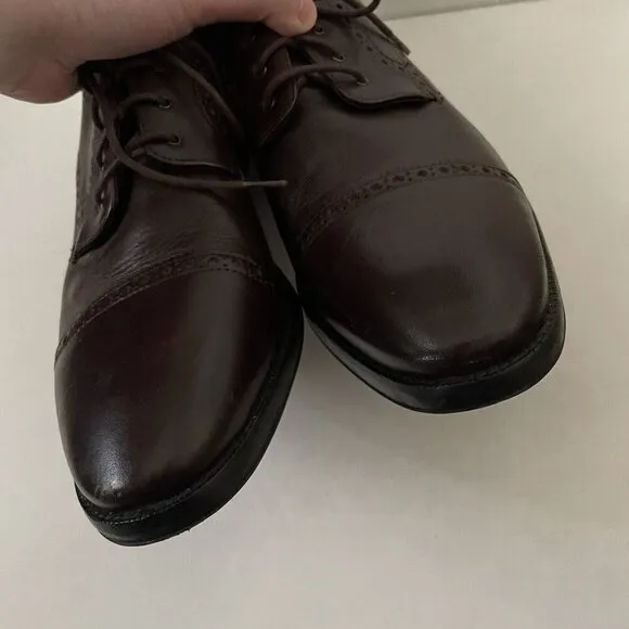 Cole Haan Grand 360 Men 10M Dark Red Leather Jefferson Grand 2.0 Cap Toe Oxford
