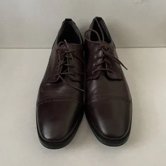 Cole Haan Grand 360 Men 10M Dark Red Leather Jefferson Grand 2.0 Cap Toe Oxford
