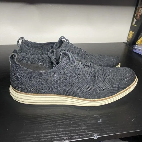COLE HAAN Grand Stitchlite Wingtip Oxford Black Ivory Size 11 C27959 Mens