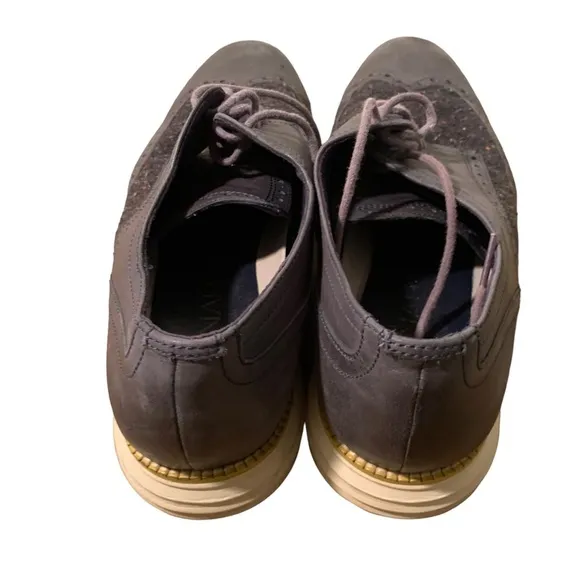 Cole Haan gray nubuck marled wingtip oxford style dress shoes men's size 12