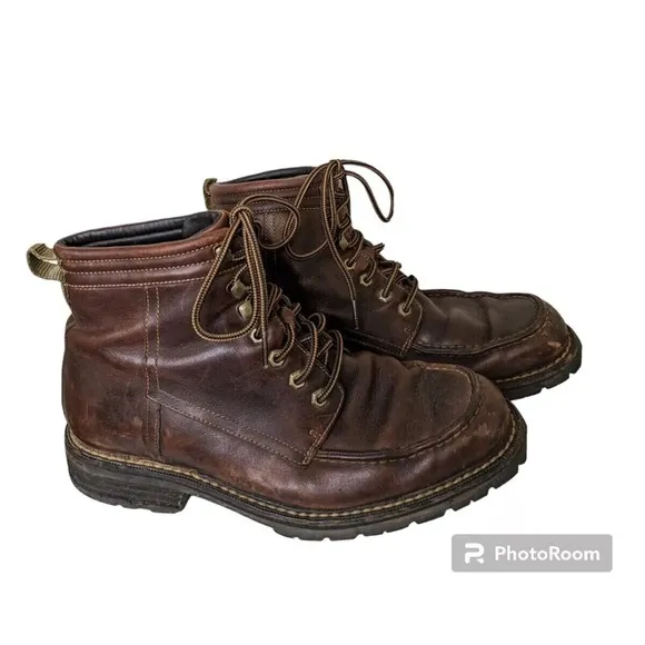 Cole Haan Men's Ankle Boots Brown Leather Size 10 Lace-up