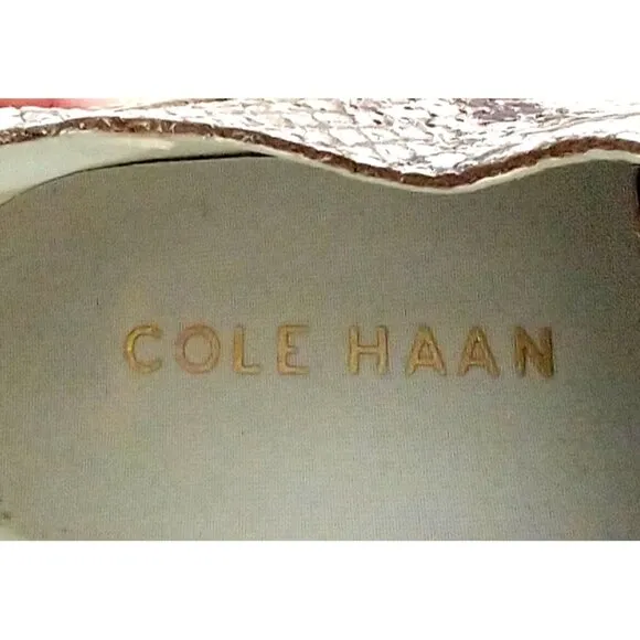Cole Haan Women's OriginalGrand Leather Platform Wingtip Oxford Snakeskin - 8B
