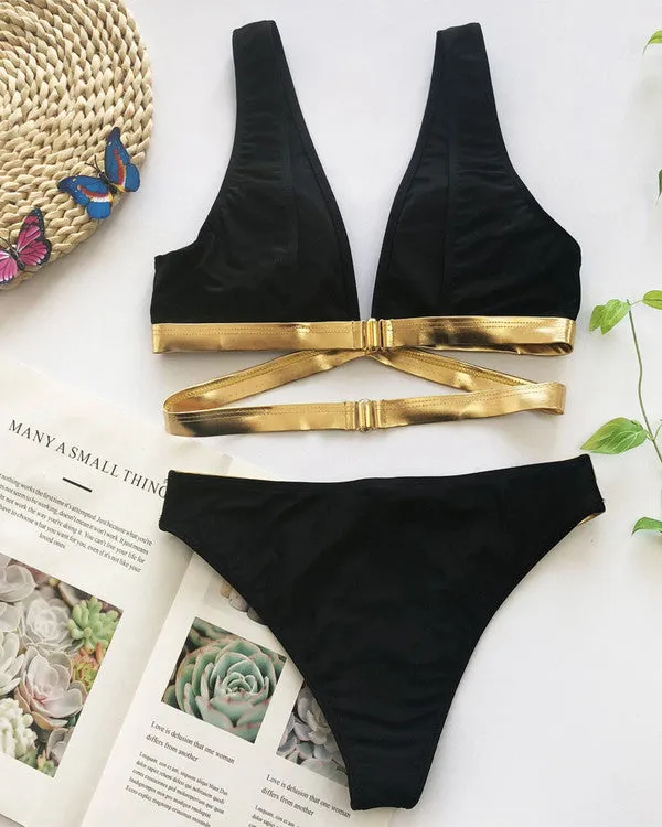 ColorBlock Cut Out Bikini Sets