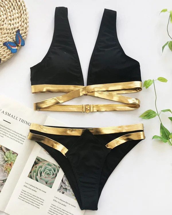 ColorBlock Cut Out Bikini Sets
