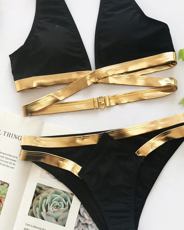 ColorBlock Cut Out Bikini Sets