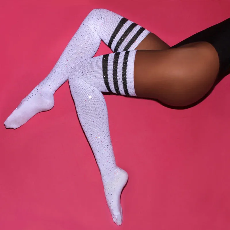Colorblock Studded Sexy Stockings