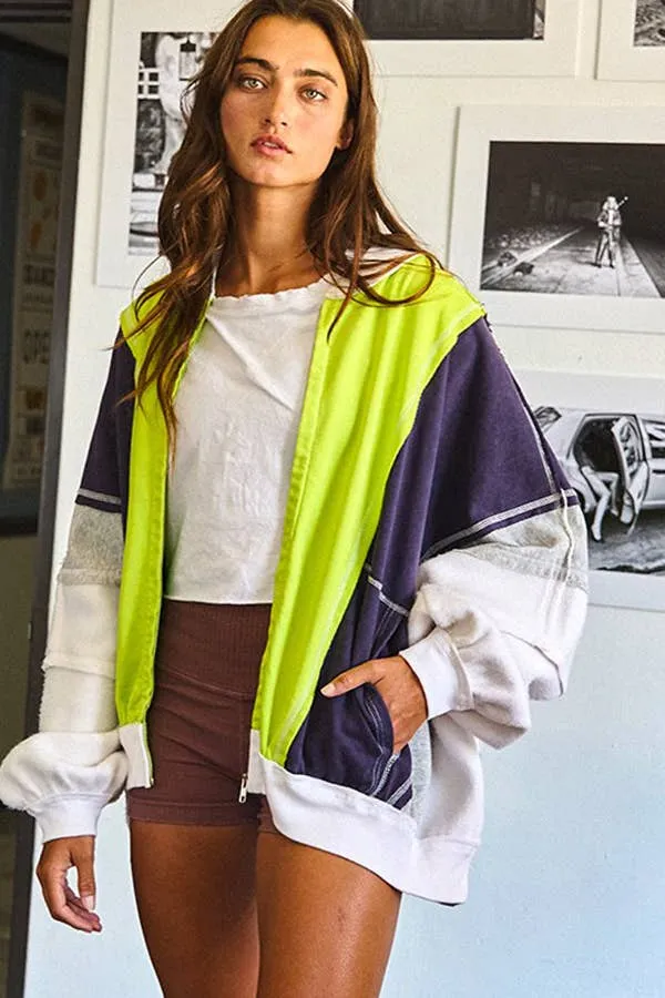 Colorblock Zip Up Jacket