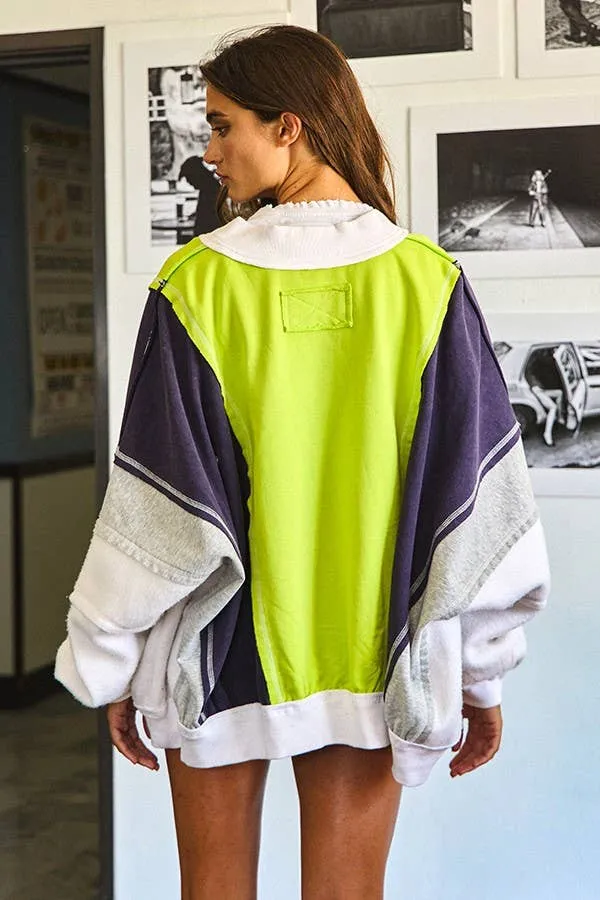 Colorblock Zip Up Jacket