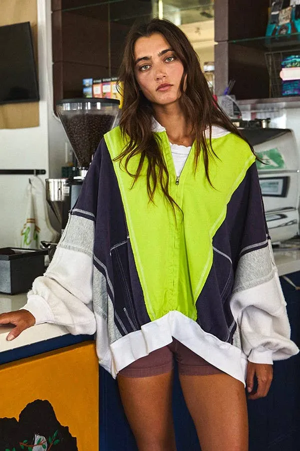 Colorblock Zip Up Jacket