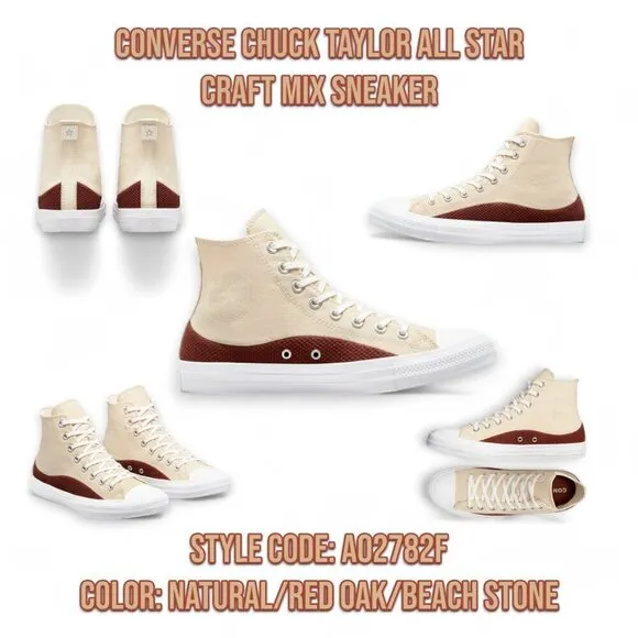 Converse Chuck Taylor All Star Craft Mix Sneakers Shoes US Mens 10.5 Wn 12.5