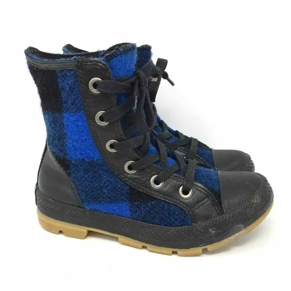 Converse Woolrich Boys Ankle Boots Blue Black 4.5