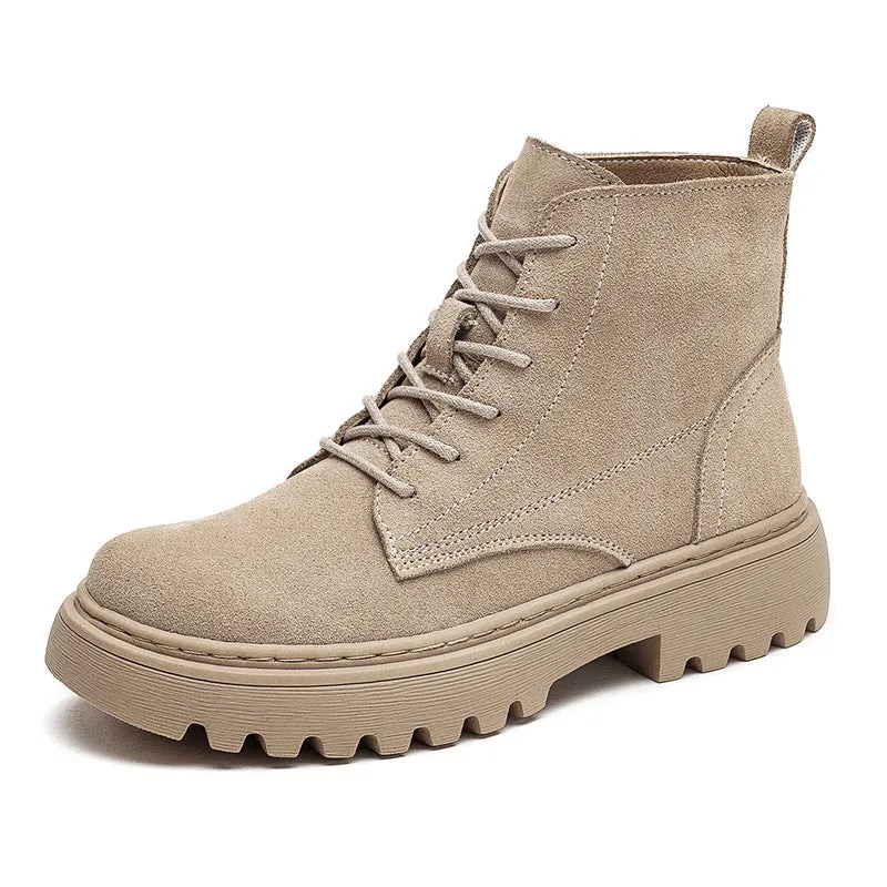 Cow leather Martin boots women's British style short boots