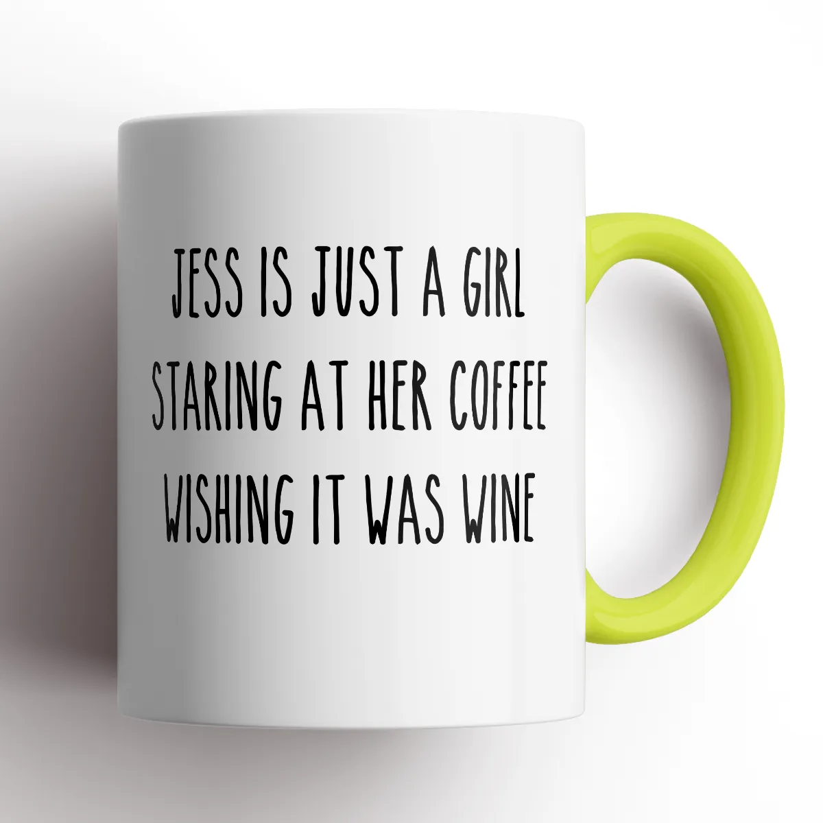 CUSTOM MUG Just A Girl Wishing her Coffee Was Wine Mug - ANY NAME