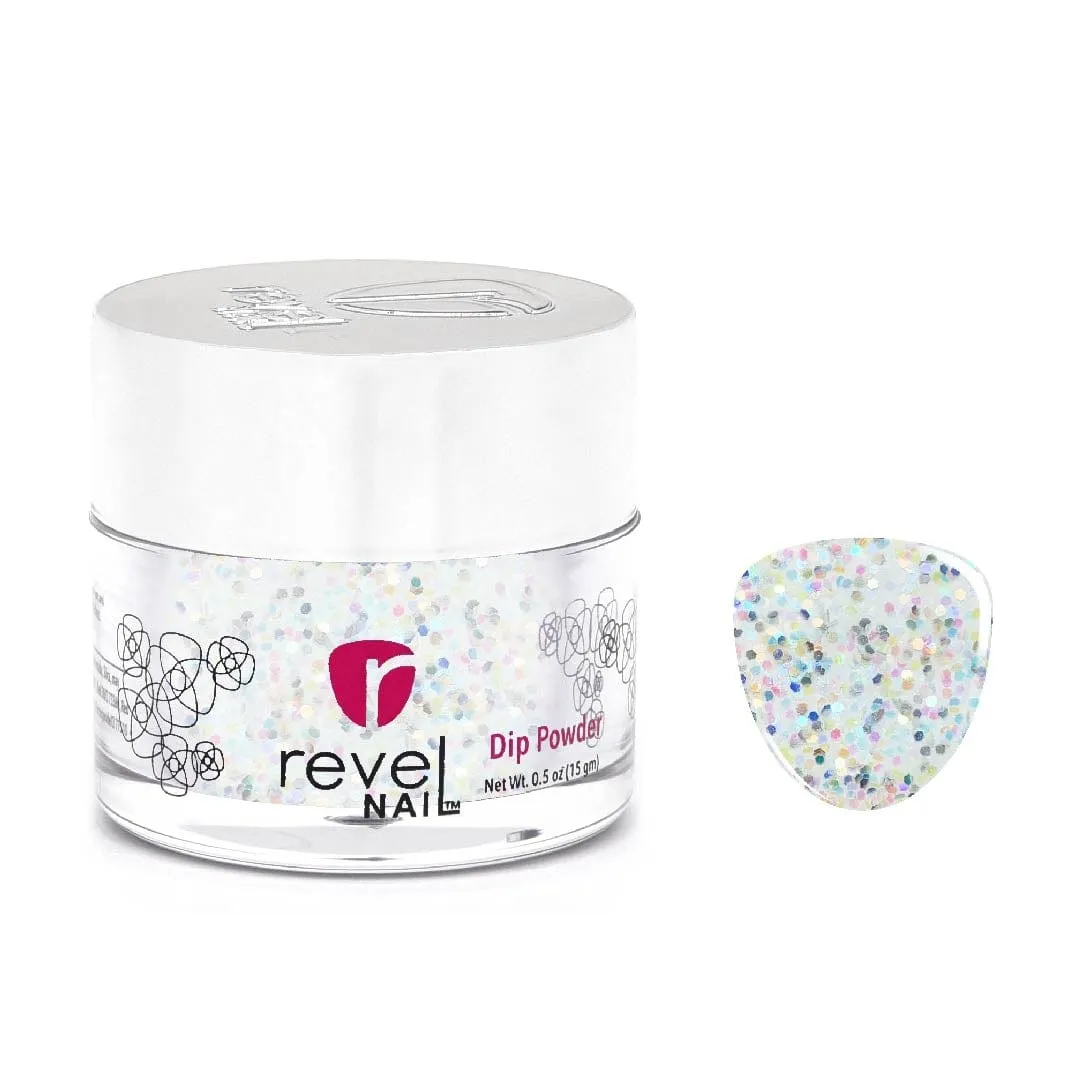 D418 Opulent Silver Glitter Dip Powder