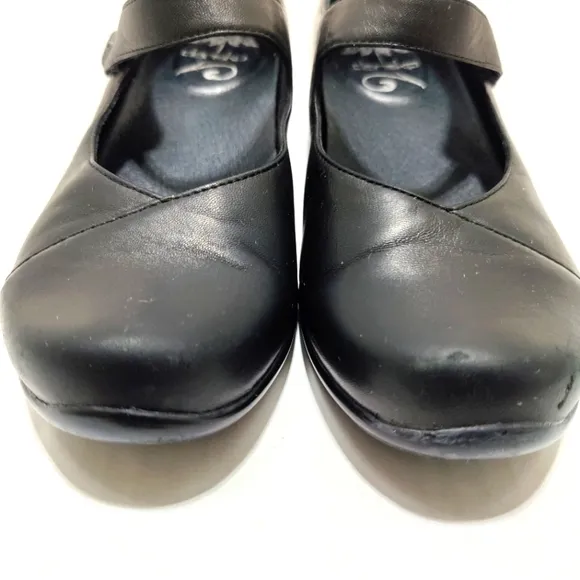 Dansko Mary Jane Button Strap Black Leather Womens Shoes Size 9.5-10 EU 40