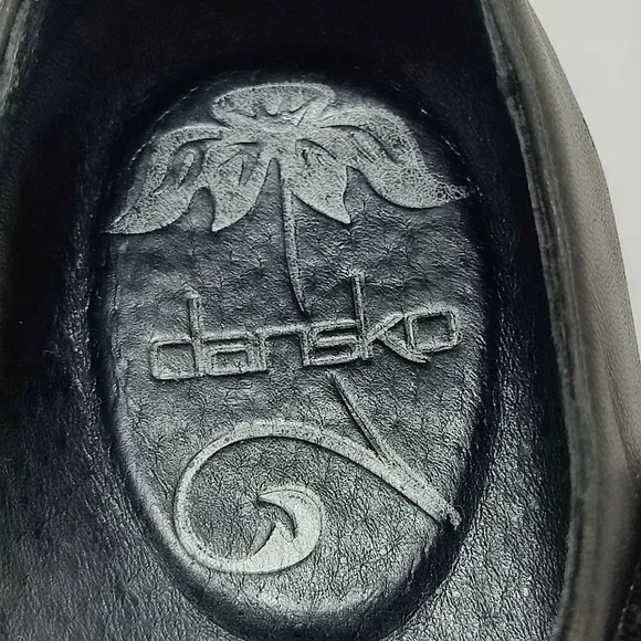 Dansko Mary Jane Button Strap Black Leather Womens Shoes Size 9.5-10 EU 40