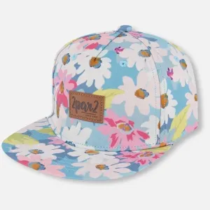 Deux par Deux - Printed Cap White, Pink, And Green Flowers